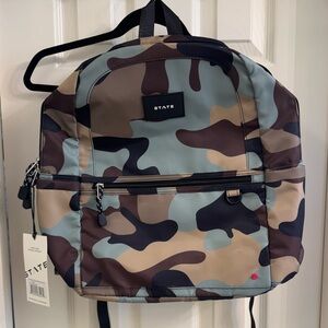 NWT STATE Kane Kids Double Pocket Backpack - Camo 24